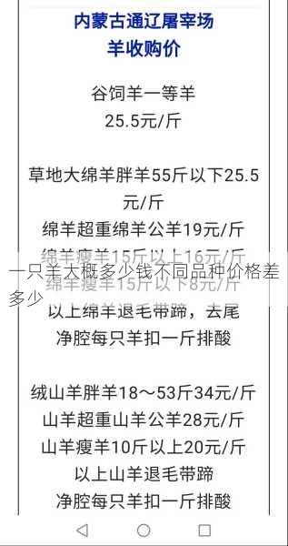 一只羊大概多少钱不同品种价格差多少第1张-蔬菜基地绿色种植产业带