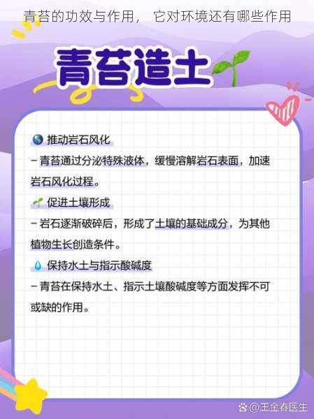 青苔的功效与作用， 它对环境还有哪些作用第1张-蔬菜基地绿色种植产业带