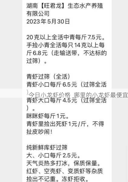 今日小龙虾价格  哪里的小龙虾最便宜第1张-蔬菜基地绿色种植产业带